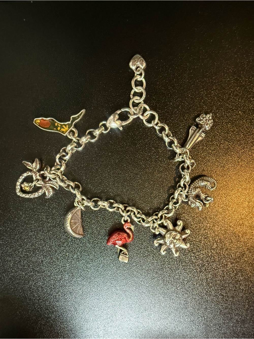 Brighton Silver Charm Bracelet Florida charms new
